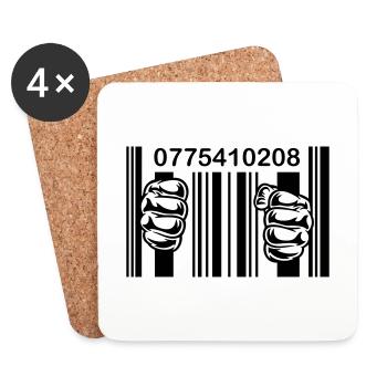 PRISON BARCODE - Coasters (set of 4) - white - Front
