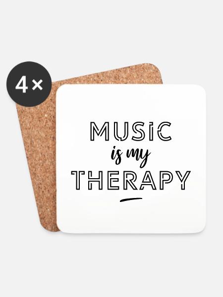 Music is my therapy - Untersetzer (4er-Set) - Weiß