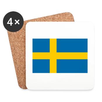 Flagge Schwedens 🇸🇪 - Untersetzer (4er-Set) - Weiß - Vorne