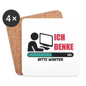 Informatiker ich denke Nerd coding Admin Geek IT - Untersetzer (4er-Set) - Weiß - Vorne