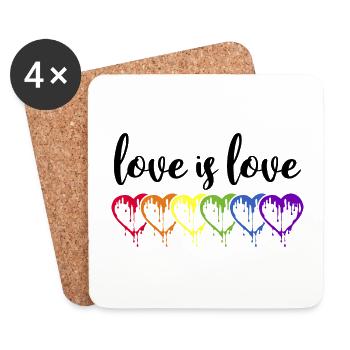 LQBTQ Flag Gay Rainbow Flag Pride Bisexual - Coasters (set of 4) - white - Front