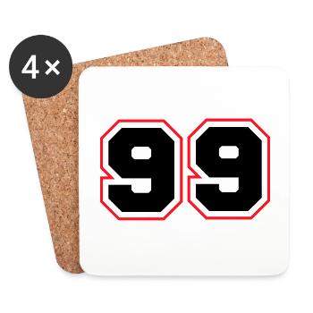 99 Number Symbol - Coasters (set of 4) - white - Front