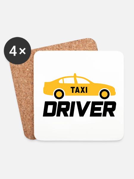 Taxi driver (Auto) - Untersetzer (4er-Set) - Weiß