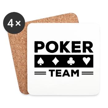 poker team - Coasters (set of 4) - white - Front