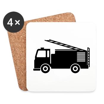 Fire engine - Coasters (set of 4) - white - Front