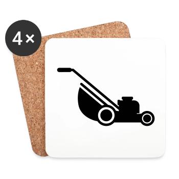 Lawn mower icon symbol - Coasters (set of 4) - white - Front
