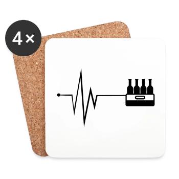 Bierflasche Kiste puls - Untersetzer (4er-Set) - Weiß - Vorne
