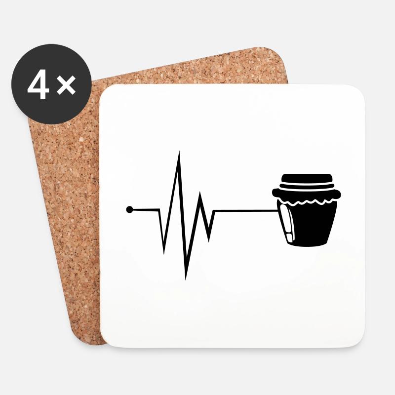 Honig symbol Puls Imker - Untersetzer (4er-Set) - Weiß