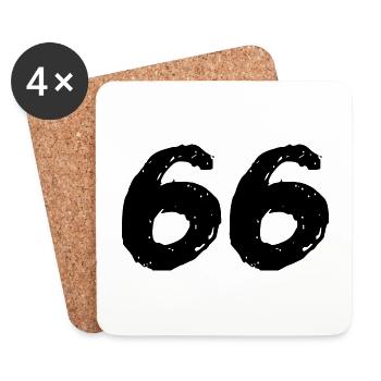 66 Zahl Trikot - Untersetzer (4er-Set) - Weiß - Vorne