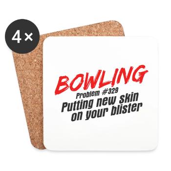 Bowling - Untersetzer (4er-Set) - Weiß - Vorne