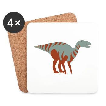 Edmontosaur Dinosaur Dino Kids T-Shirt Funny - Coasters (set of 4) - white - Front