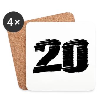 Maillot 20 Numéro - Dessous de verre (lot de 4) - blanc - Devant