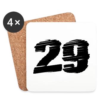 29 Zahl Trikot - Untersetzer (4er-Set) - Weiß - Vorne