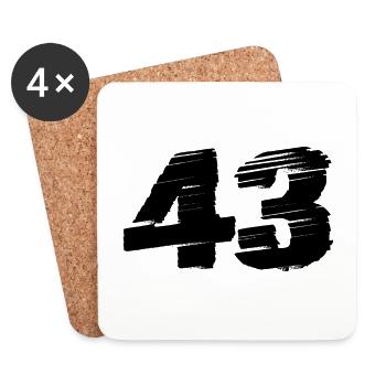 43 Maillot numéro - Dessous de verre (lot de 4) - blanc - Devant