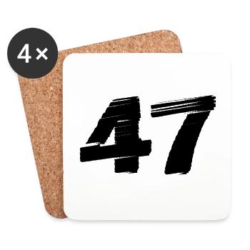 47 Numéro maillot - Dessous de verre (lot de 4) - blanc - Devant