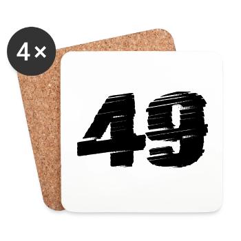 49 Zahl Trikot - Untersetzer (4er-Set) - Weiß - Vorne