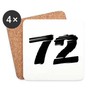 72 Zahl Trikot - Untersetzer (4er-Set) - Weiß - Vorne