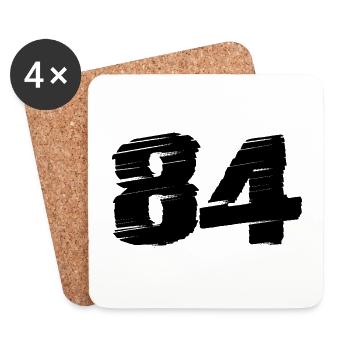 84 Maillot numéro - Dessous de verre (lot de 4) - blanc - Devant