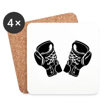 Gants de boxe Symbole Boxe - Dessous de verre (lot de 4) - blanc - Devant