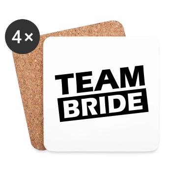 Team Bride Hochzeit Spruch - Untersetzer (4er-Set) - Weiß - Vorne