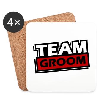 Team Groom Hochzeit Spruch - Untersetzer (4er-Set) - Weiß - Vorne