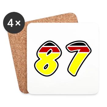 87 Zahl Symbol Germany - Untersetzer (4er-Set) - Weiß - Vorne