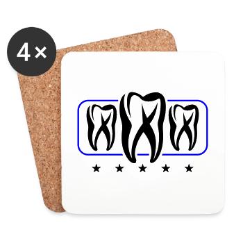 Icône de dentiste dentaire - Dessous de verre (lot de 4) - blanc - Devant