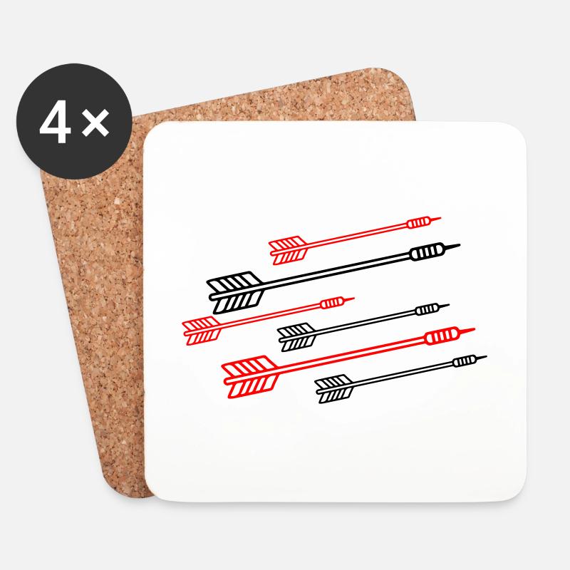 Darts Team Dartpfeile Symbol - Untersetzer (4er-Set) - Weiß