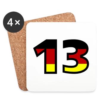 13 Numéro Allemagne Jersey - Dessous de verre (lot de 4) - blanc - Devant