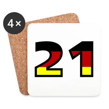 21 Numéro Allemagne Jersey - Dessous de verre (lot de 4) - blanc - Devant