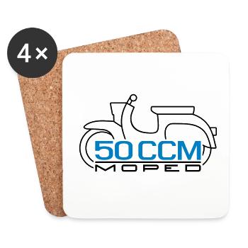 Moped Schwalbe 50 ccm Emblem v.2 - Untersetzer (4er-Set) - Weiß - Vorne