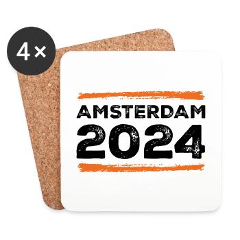 Devis Amsterdam 2024 - Dessous de verre (lot de 4) - blanc - Devant
