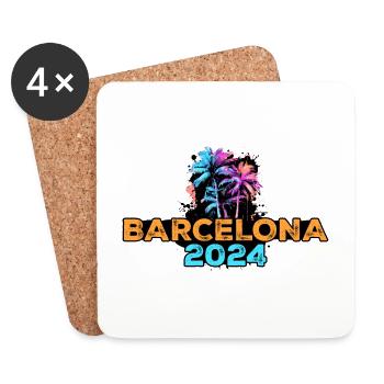 Tournée Barcelone 2024 - Dessous de verre (lot de 4) - blanc - Devant