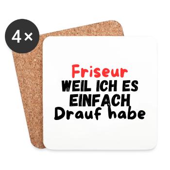 Friseur weil ich es drauf habe - Untersetzer (4er-Set) - Weiß - Vorne