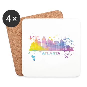 Atlantans Skyline Atlanta - Coasters (set of 4) - white - Front