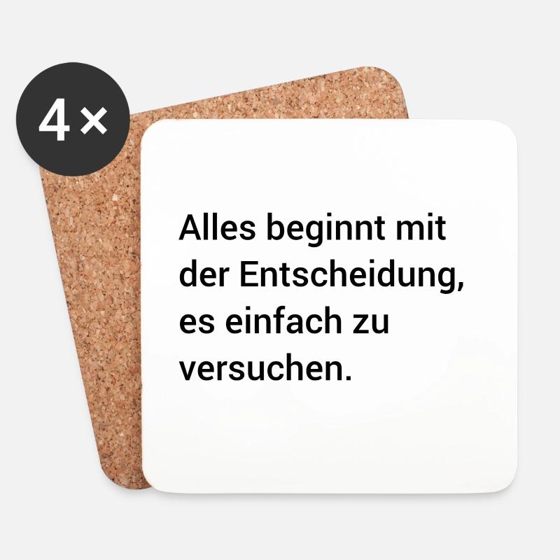 Motivierender Spruch Englisch  - Untersetzer (4er-Set) - Weiß