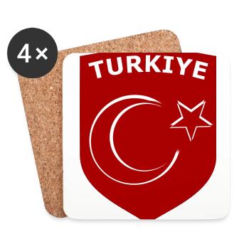 Fans de Turquie - Dessous de verre (lot de 4) - blanc - Devant