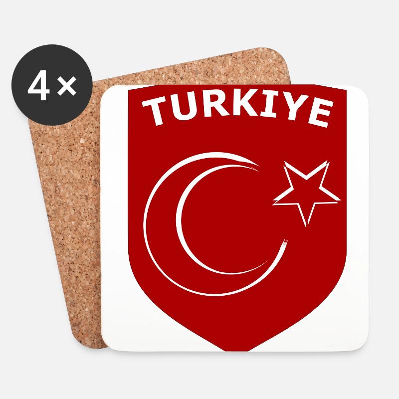 Fans der Türkei - Untersetzer (4er-Set) - Weiß