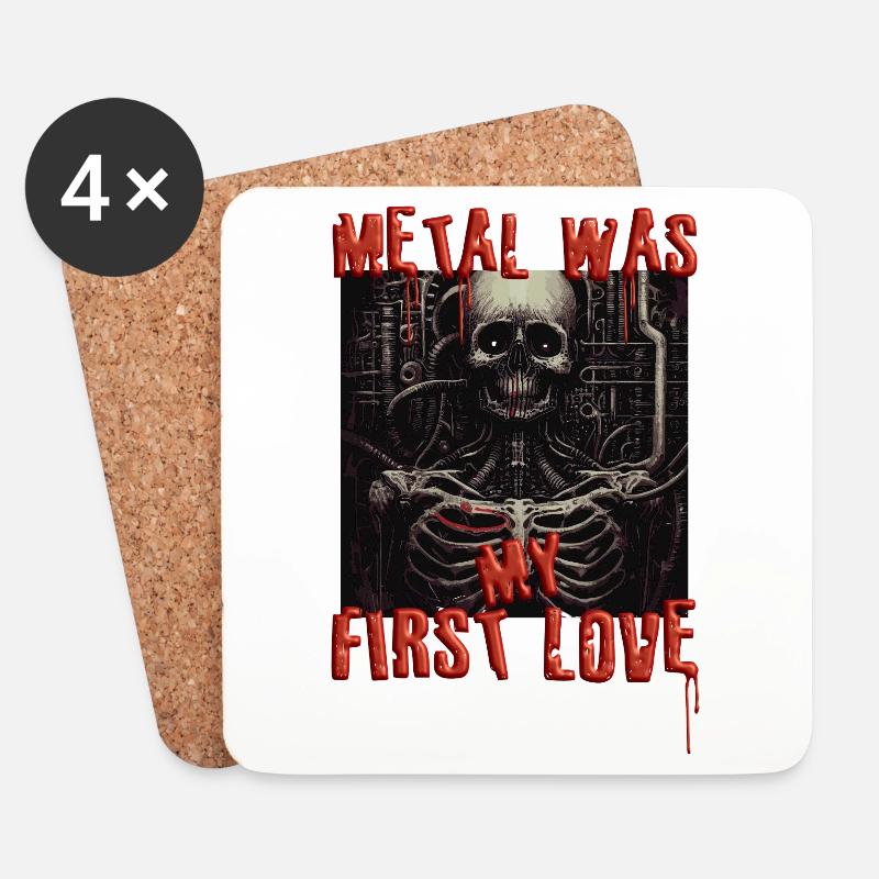 Metal was my first love - Untersetzer (4er-Set) - Weiß