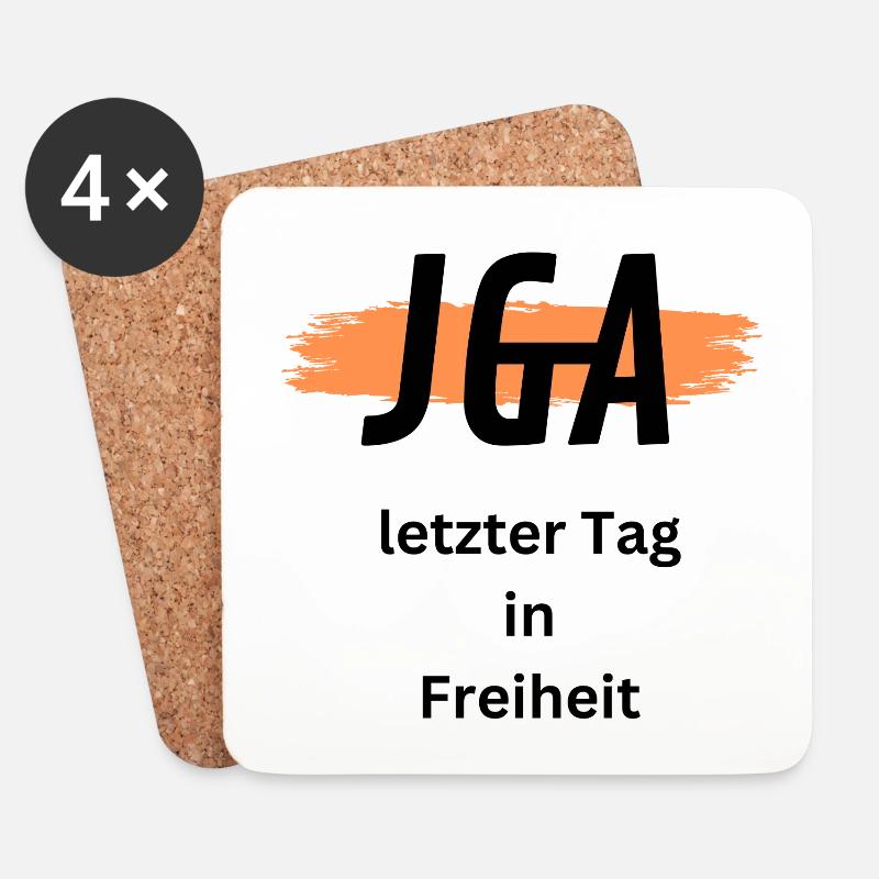 Junggesellenabschied - Untersetzer (4er-Set) - Weiß