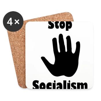 For the market economy - Coasters (set of 4) - white - Front