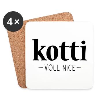KOTTI SPRUCH, KOTTI VOLL NICE BERLIN - Untersetzer (4er-Set) - Weiß - Vorne