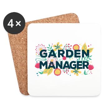 Garden Manager pour le patron dans le jardin un cadeau - Dessous de verre (lot de 4) - blanc - Devant