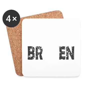 Ich bin ok - gebrochen traurig - Untersetzer (4er-Set) - Weiß - Vorne
