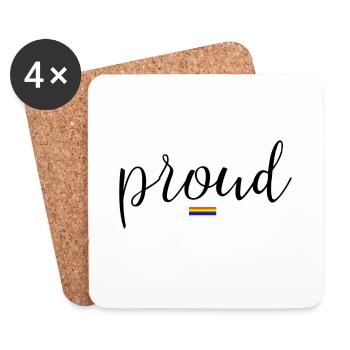 PROUD - Dessous de verre (lot de 4) - blanc - Devant