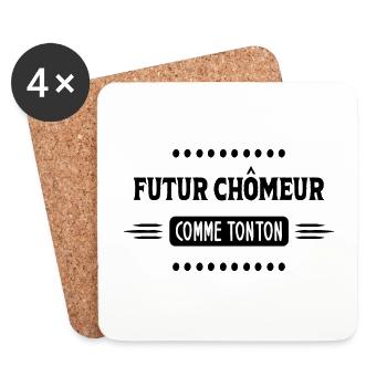 Idée de cadeau pour futur chômeur - Dessous de verre (lot de 4) - blanc - Devant