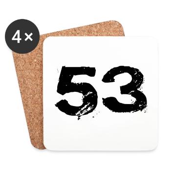 53 Number jersey - Coasters (set of 4) - white - Front
