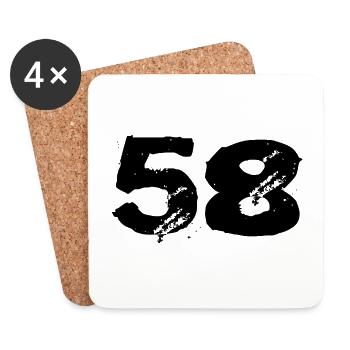 58 Number jersey - Coasters (set of 4) - white - Front