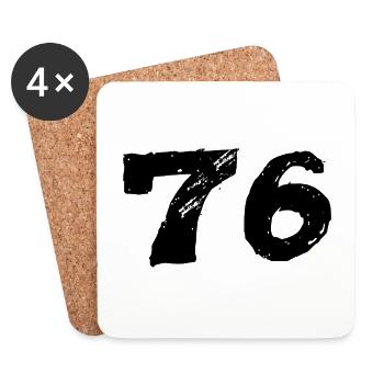 76 Number jersey - Coasters (set of 4) - white - Front