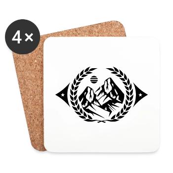 Symbole de la montagne - Dessous de verre (lot de 4) - blanc - Devant